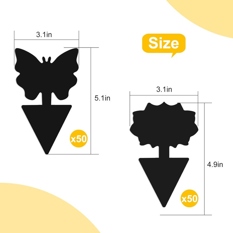 Boromine Fruit Fly Traps, 100 Pack Black Sticky Traps, Fungus Gnat Traps, Plant Fly Stickers for Indoor and Outdoor Use Protect The Plant - Image 2